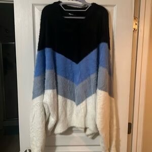 Novamen oversized fuzzy crewneck sweater